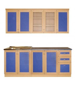 Кухонный гарнитур №15 фасад МДФ рамка бук+синий