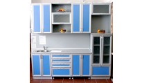 Кухонный гарнитур №7 фасад МДФ рамка металлик+синий