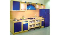 Кухонный гарнитур №10 фасад МДФ рамка бук+синий