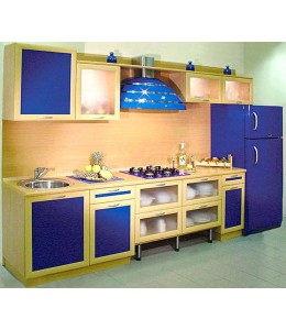 Кухонный гарнитур №10 фасад МДФ рамка бук+синий