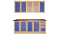 Кухонный гарнитур №15 фасад МДФ рамка бук+синий
