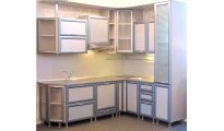 Кухонный гарнитур №23 фасад МДФ рамка дуб беленный+металлик