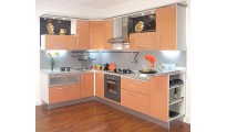 Кухонный гарнитур №4 ЛДСП в алюминиевом профиле манго