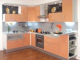 Кухонный гарнитур №4 ЛДСП в алюминиевом профиле манго